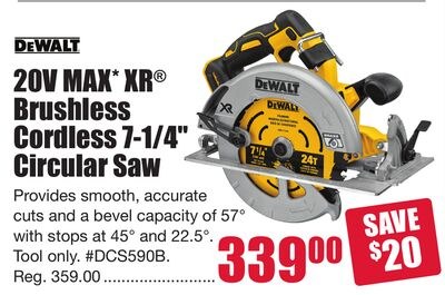 DEWALT 20V MAX* XR® Brushless Cordless 7-1/4" C…