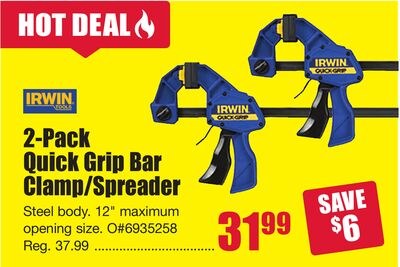2-Pack Quick Grip Bar Clamp/Spreader