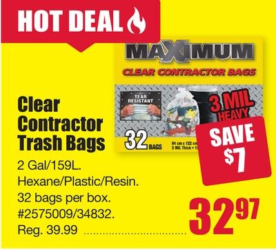 Clear Contractor Trash Bags