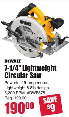 DEWALT 7-1/4" Lightweight Circular Saw