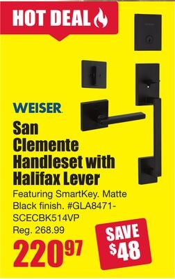 WEISER San Clemente Handleset with Halifax Lever