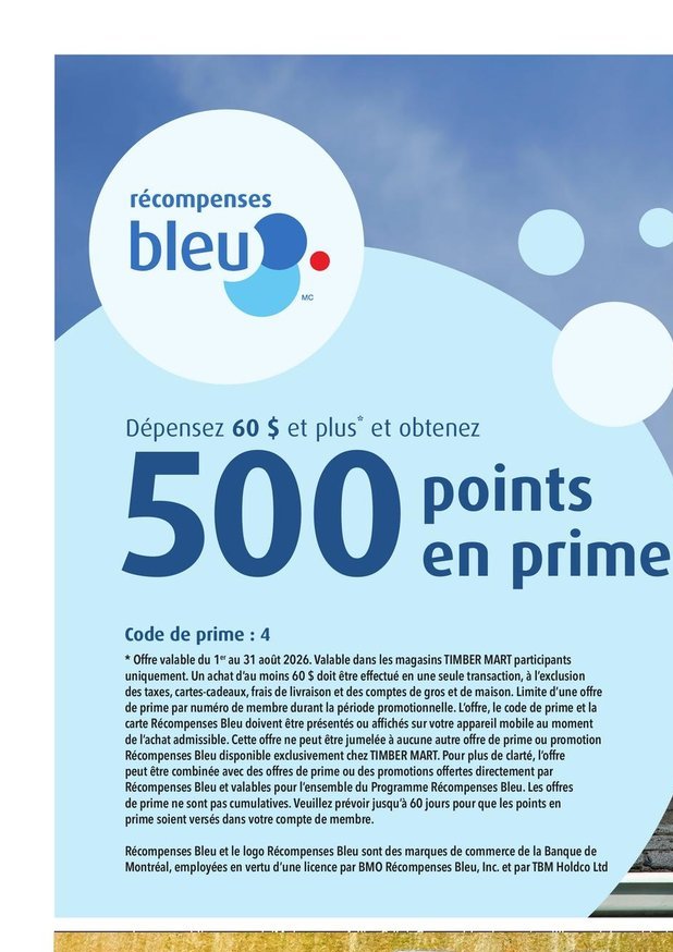 Récompenses Bleu - 500 points en prime