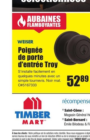Weiser Poignée de porte d'entrée Troy