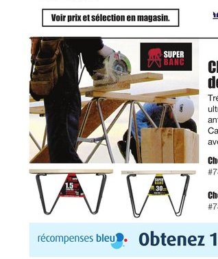 Chevalet avec dessus en bois Super Banc