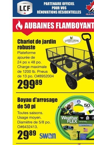 Chariot de jardin robuste Aubaines flamboyantes