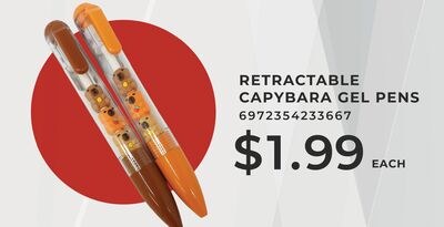 RETRACTABLE CAPYBARA GEL PENS