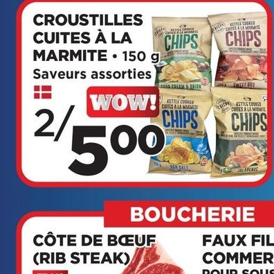 Croustilles cuites à la marmite saveurs assortis