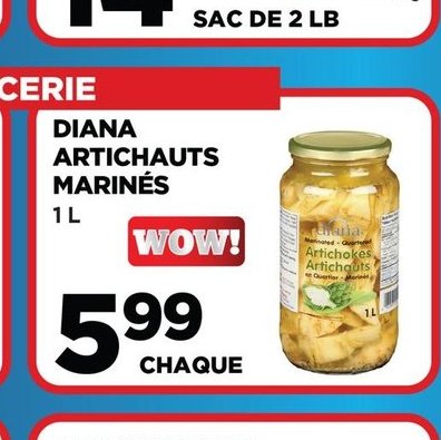 Diana artichauts marinés