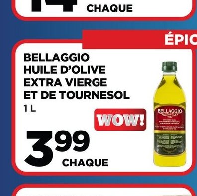 Bellagio huile d'olive extra vierge et de tournesol