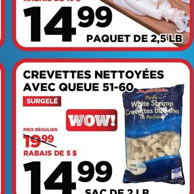 Crevettes nettoyées avec queue 51-60