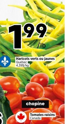 Haricots verts ou jaunes Québec