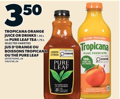JUS D'ORANGE OU BOISSONS TROPICANA 1,36 L OU BO…
