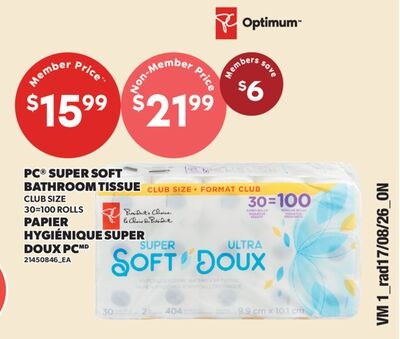 PAPIER HYGIÉNIQUE SUPER DOUX PCMD, 30-100 ROLLS