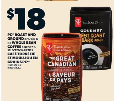 CAFÉ TORRÉFIÉ ET MOULU, 875/930 G OU EN GRAINS …
