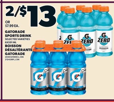 BOISSON DÉSALTÉRANTE GATORADE, 6X591 ML