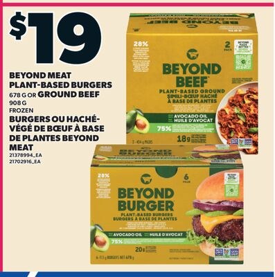 BURGERS OU HACHÉ- VÉGÉ DE BŒUF À BASE DE PLANTE…