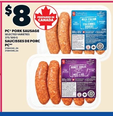 SAUCISSES DE PORC PC, 375/500 G