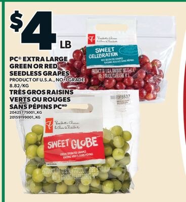 TRÈS GROS RAISINS VERTS OU ROUGES SANS PÉPINS PC