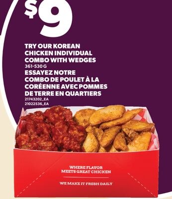 ESSAYEZ NOTRE COMBO DE POULET À LA CORÉENNE AVE…