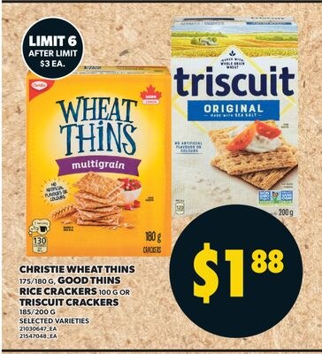 CHRISTIE WHEAT THINS, 175/180 G, GOOD THINS RIC…