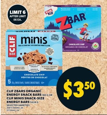 CLIF ZBARS ORGANIC ENERGY SNACK BARS, 180 G OR …