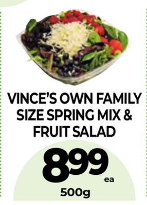 VINCE'S OWN FAMILY SIZE SPRING MIX & FRUIT SALAD