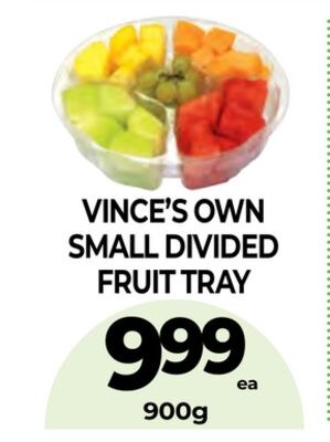 VINCE'S OWN SMALL DIVIDED FRUIT TRAY
