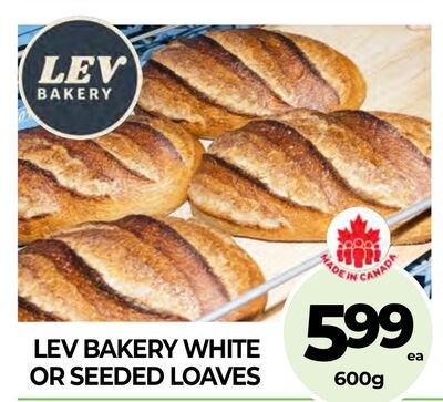 LEV BAKERY WHITE OR SEEDED LOAVES