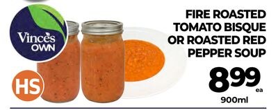 FIRE ROASTED TOMATO BISQUE OR ROASTED RED PEPPE…