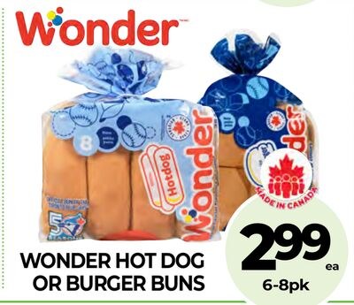 WONDER HOT DOG OR BURGER BUNS