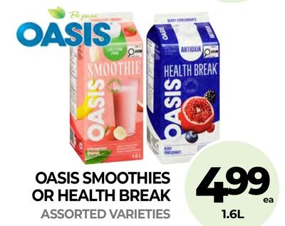 OASIS SMOOTHIES OR HEALTH BREAK