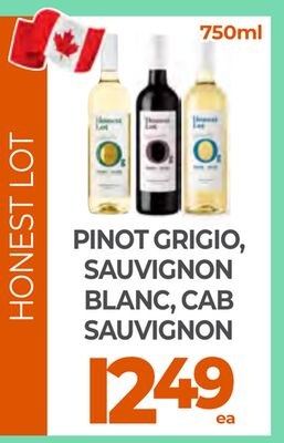 PINOT GRIGIO, SAUVIGNON BLANC, CAB SAUVIGNON