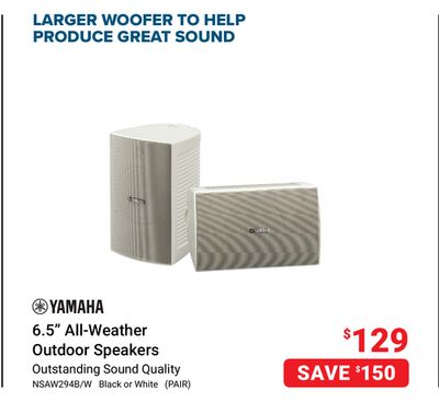 YAMAHA 6.5" All-Weather Outdoor Speakers