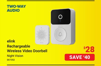elink Rechargeable Wireless Video Doorbell