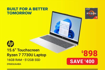 HP 15.6" Touchscreen Ryzen 7 7730U Laptop