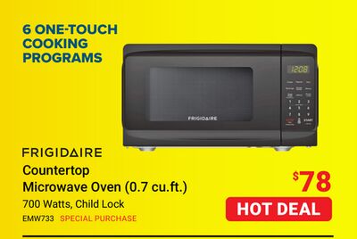 FRIGIDAIRE Countertop Microwave Oven (0.7 cu.ft…