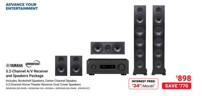 YAMAHA 5.2-Channel A/V Receiver and Surround Pa…
