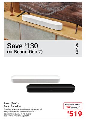 Sonos Beam (Gen 2) Smart Soundbar