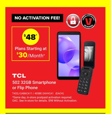 TCL 502 32GB Smartphone or Flip Phone