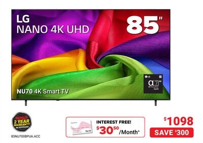 LG NANO 4K UHD 85" NU70 4K Smart TV