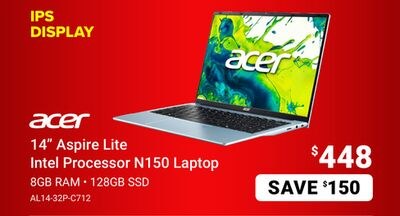 14" Aspire Lite Intel Processor N150 Laptop