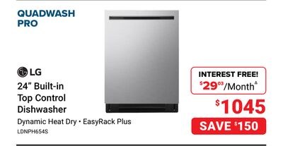 LG 24" Built-in Top Control Dishwasher