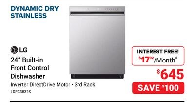 LG 24" Built-in Front Control Dishwasher