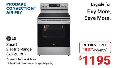 Smart Electric Range (6.3 cu. ft.)