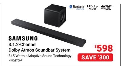 SAMSUNG 3.1.2-Channel Dolby Atmos Soundbar Syst…