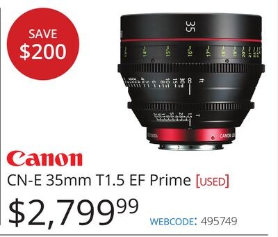 Canon CN-E 35mm T1.5 EF Prime [USED]