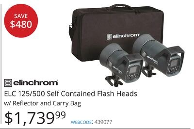 Elinchrom ELC 125/500 Self Contained Flash Head…