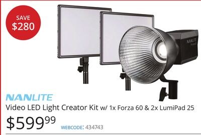 NANLITE Video LED Light Creator Kit w/ 1x Forza…