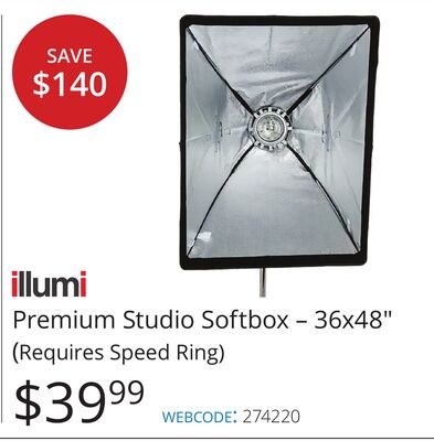 illumi Premium Studio Softbox – 36x48"