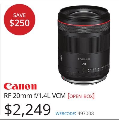 CANON RF 20mm f/1.4L VCM [OPEN BOX]